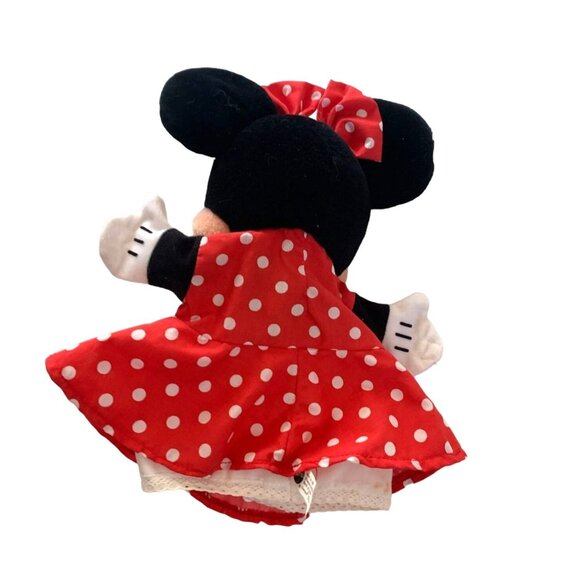 Mattel 1993 Hand Puppet Minnie Mouse Vintage Red Dress Plush Toy Doll 10 in Tall - Picture 2 of 3